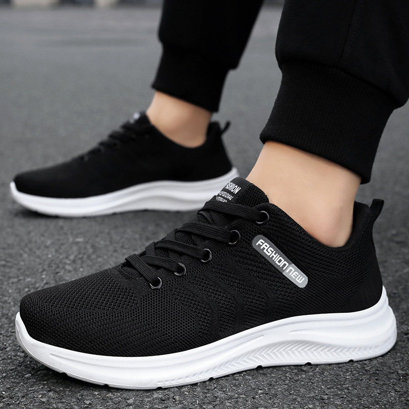 Men's sports shoes, breathable and non-smelly feet, mesh shoes, soft-soled and not tiring feet, running shoes, versatile single shoes, flying woven shoes Specification drawing