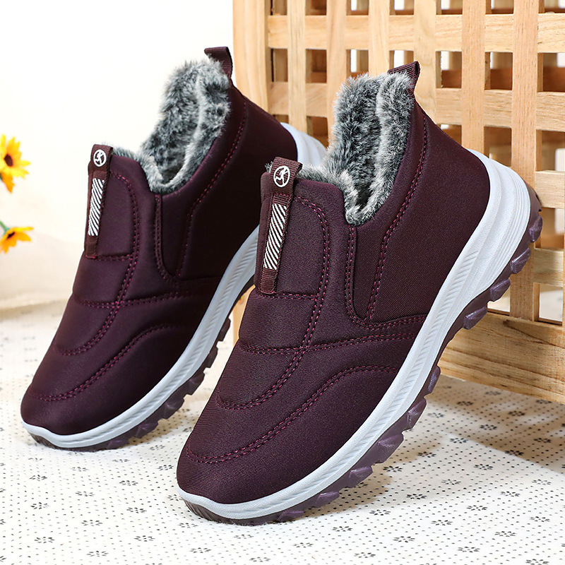 Cotton shoes, winter women's shoes, fleece and thickened cotton boots, mom shoes, cross-border large-sized short boots, men's and women's same style, warm snow boots details Picture