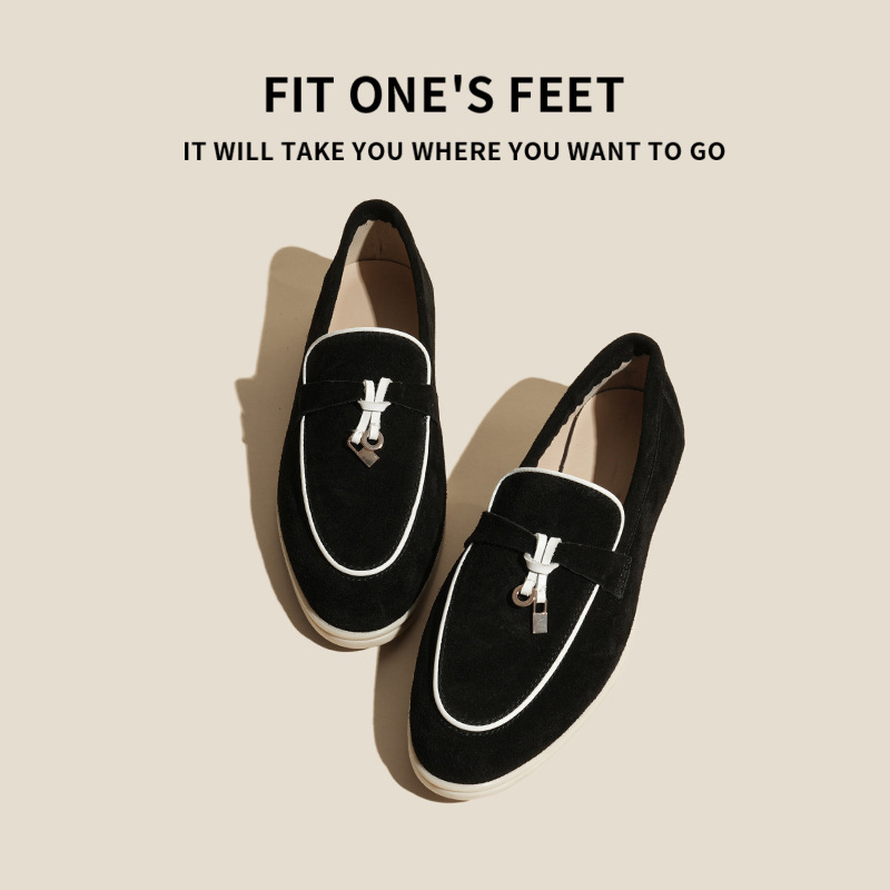Factory direct sales 2025 new Italian LP soft-soled casual women's shoes, comfortable and versatile genuine leather loafers Specification drawing