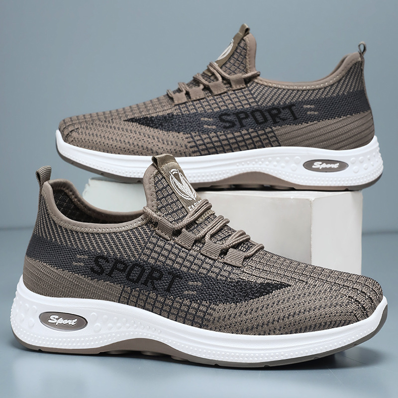 New men's shoes and sports shoes, breathable flying woven mesh shoes, soft-soled men's single shoes, comfortable running shoes, fashionable men's shoes Specification drawing