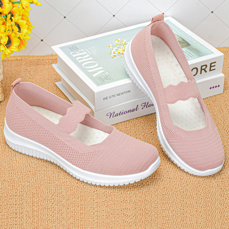 Summer's new women's casual shoes, fashionable shallow-mouthed soft-soled mom shoes, one-step women's shoes, large-sized cross-border women's shoes details Picture