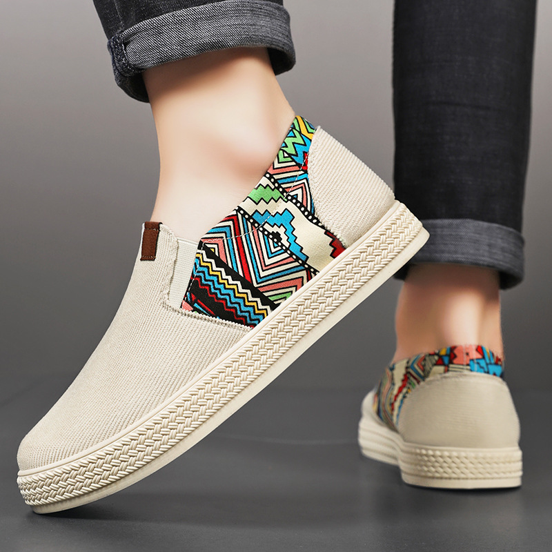 Men's casual shoes, versatile men's shoes, soft-soled old Beijing-style cloth shoes, breathable canvas shoes, one-step ethnic-style single shoes full figure