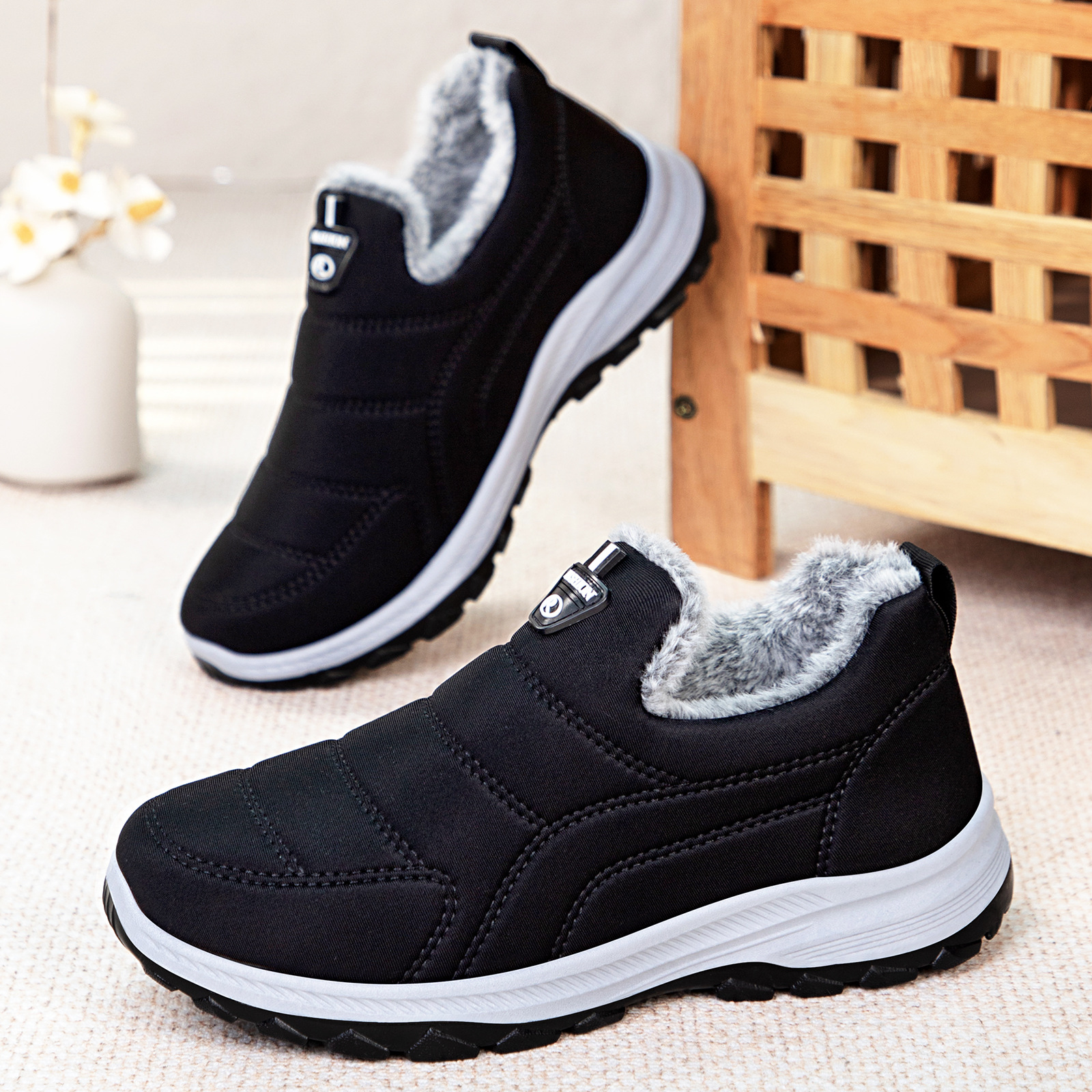 Men's cotton shoes, couple style cotton boots, versatile snow boots, cold-proof and warm men's boots, cross-border large-sized ankle boots Specification drawing