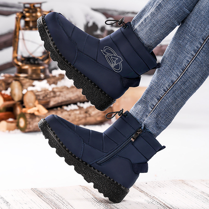 Women's snow boots, winter cold-proof and warm cotton shoes, TEMU cross-border export cotton boots, fleece and thickened versatile long boots Specification drawing