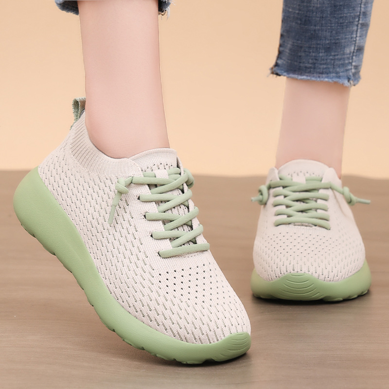 Women's shoes, versatile casual shoes, unisex couple sports shoes, soft-soled, not tiring to the feet, woven single shoes, running shoes details Picture