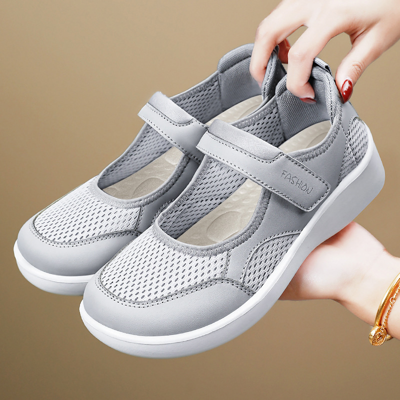 Spring new breathable casual shoes for women, versatile, soft-soled and not tiring to the feet, Velcro shoes for middle-aged and elderly mothers Specification drawing