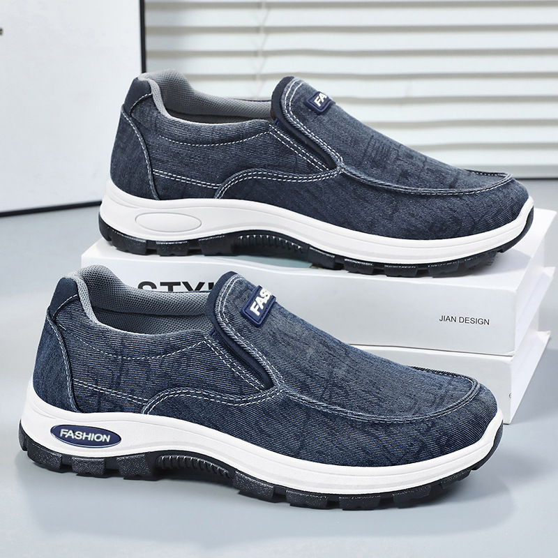 New men's casual shoes, summer breathable walking shoes, one-step lazy shoes, soft-soled comfortable dad shoes full figure