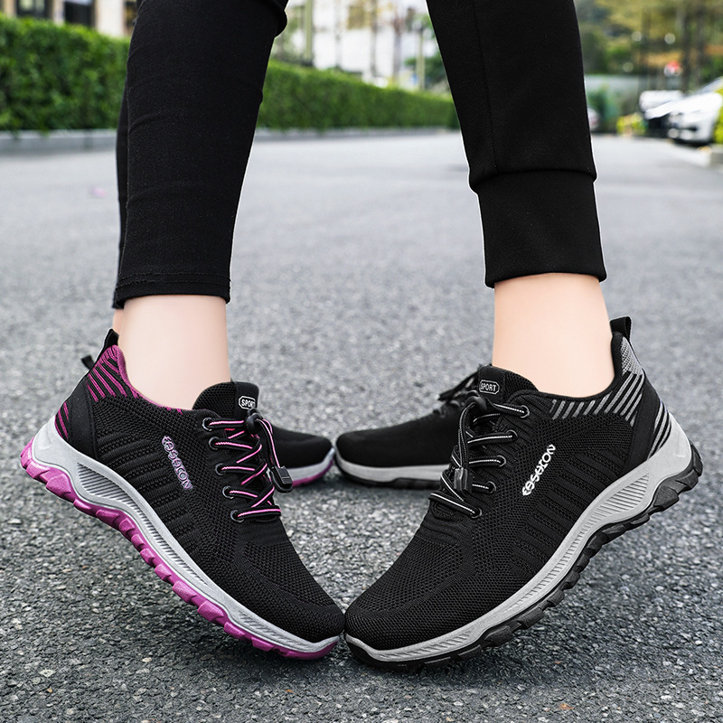 Men's walking shoes, versatile single shoes, flying woven sports shoes, breathable net shoes, non-smelly feet, men's shoes, couple style running shoes details Picture
