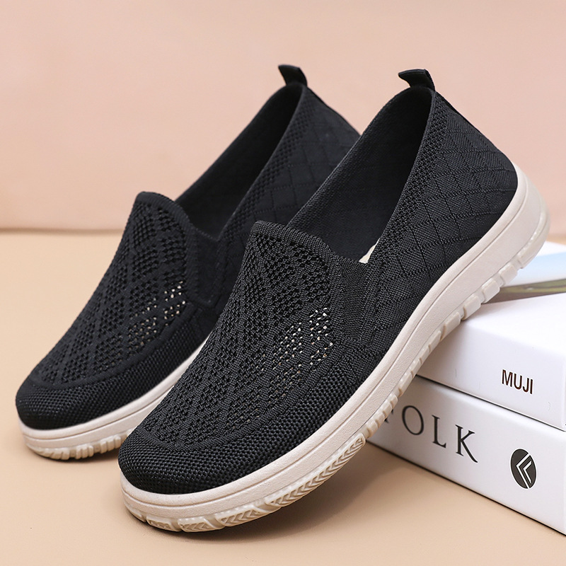 Women's casual shoes, one-step old Beijing cloth shoes, new summer shallow-mouthed flat shoes, soft-soled comfortable mom shoes Specification drawing