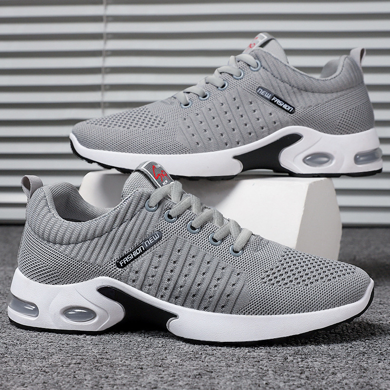 The new TEMU release mesh fabric breathable front lace-up running shoes for men's Spring and Autumn are lightweight and air-cushioned casual sports shoes full figure