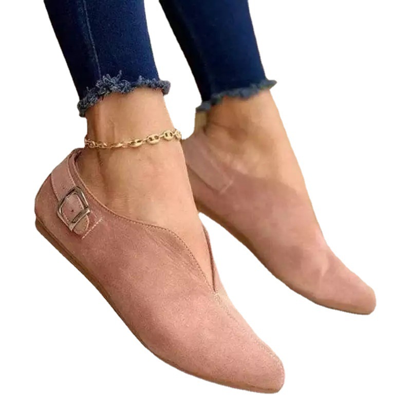 2022 Autumn Foreign Trade Cross-border foreign trade large size single shoes, flat heel thick-soled hollowed-out Velcro round toe casual shoes Item Picture