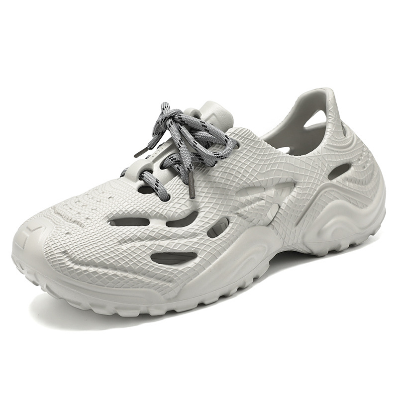 Men's sandals are breathable and odorless, clogs are thick-soled, comfortable and casual, fashionable and versatile, lace-up and openwork men's shoes Item Picture