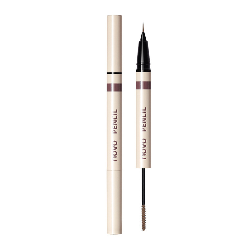 NOVO Wild Eyebrow 3D Double-Head Shaping Water Eyebrow Pen is waterproof and does not smudge. It is genuine and easy for students to color naturally Item Picture