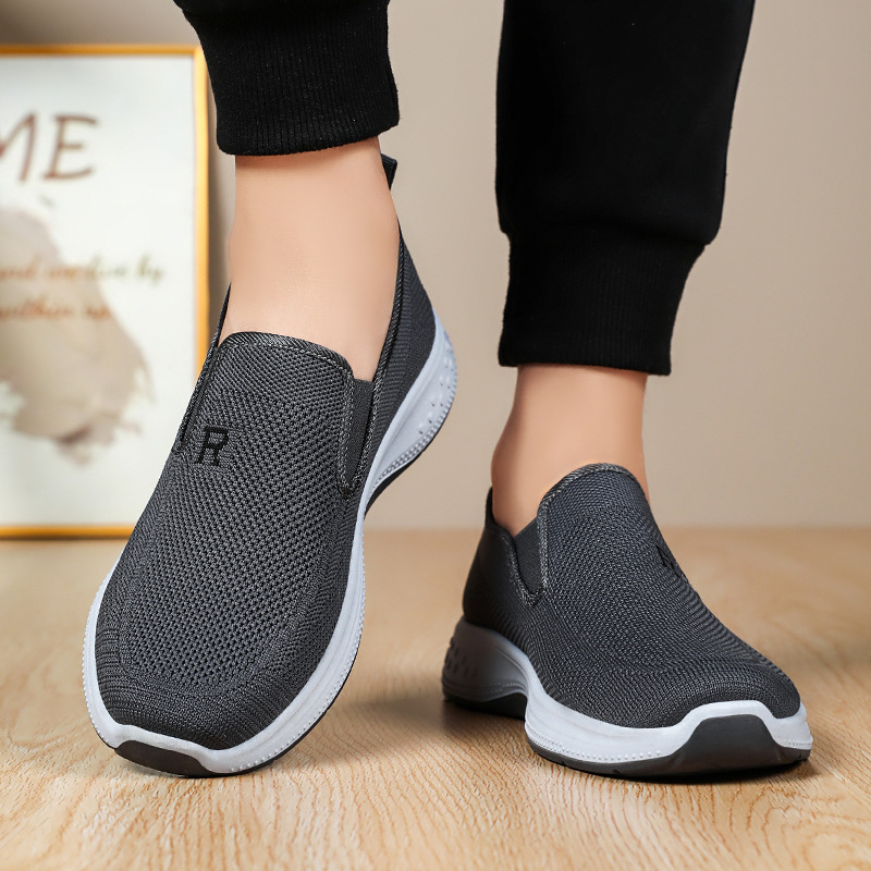 Men's casual shoes, breathable mesh shoes, one-step lazy shoes, dad shoes, soft-soled comfortable single shoes, men's shoes Specification drawing