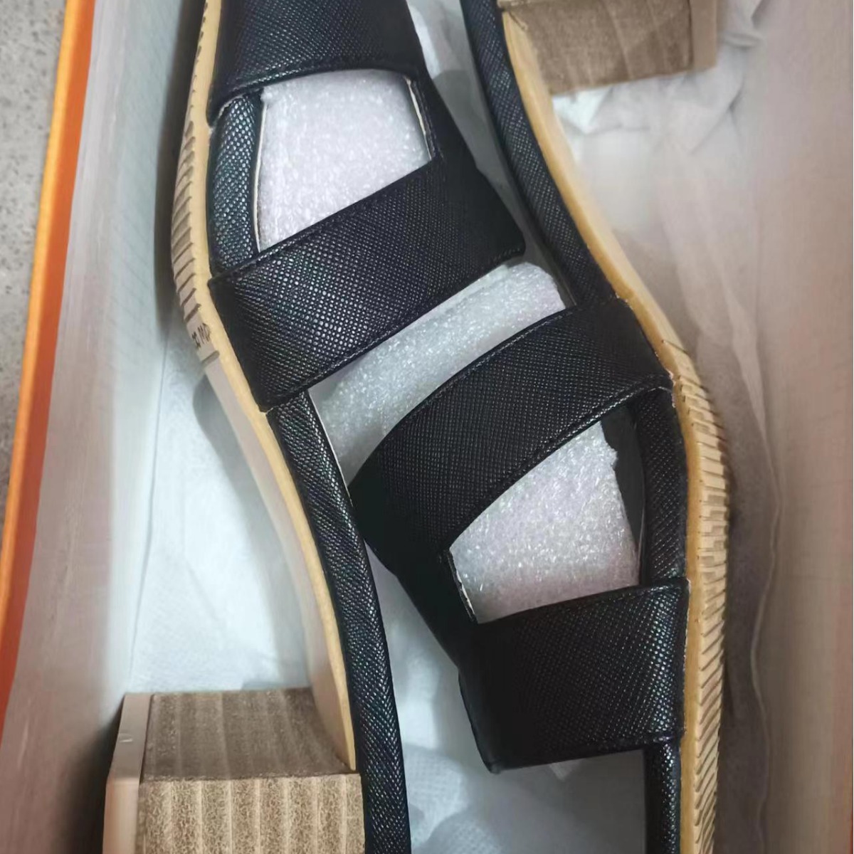 B333-1 Summer 2021 New Crocodile-patterned h High Heel Korean Style Women's Fashion Outdoor Sexy toe-exposing Women's Drag Specification drawing
