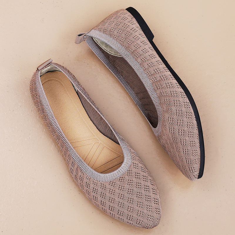 Women's shoes: Versatile, casual, breathable, fly-knit, lazy, soft-soled and not tiring to the feet, mom's shoes Specification drawing