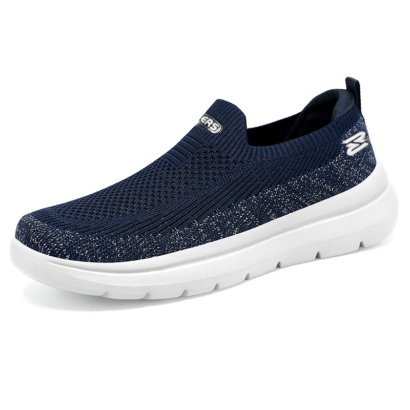 Men's casual shoes, breathable flying woven mesh shoes, one-step lazy shoes, soft-soled comfortable dad shoes, versatile men's shoes Item Picture