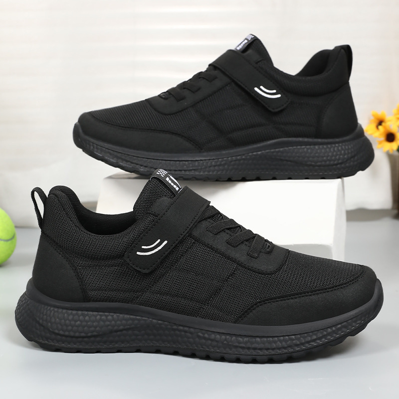 Men's casual shoes, versatile breathable mesh shoes, couple men's shoes, woven shallow opening single shoes, Velcro walking shoes full figure