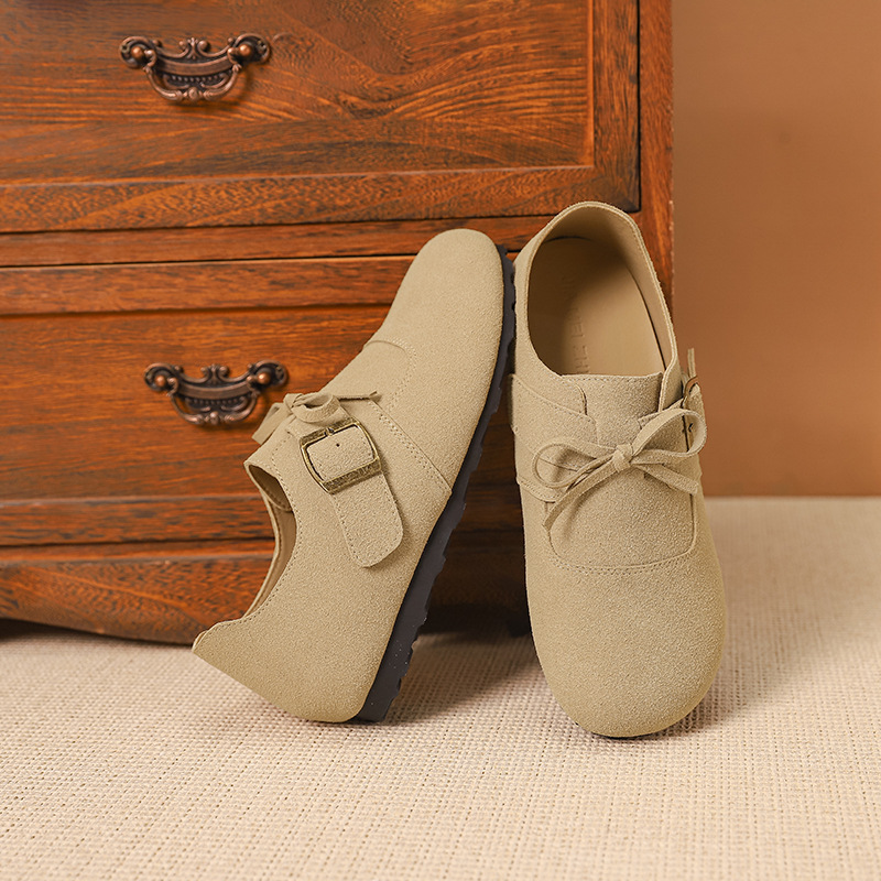 Retro Burken shoes for women's outerwear in the 2024 autumn new style, a lazy person's one-step flat and anti-slip single shoe that is a popular and versatile choice details Picture