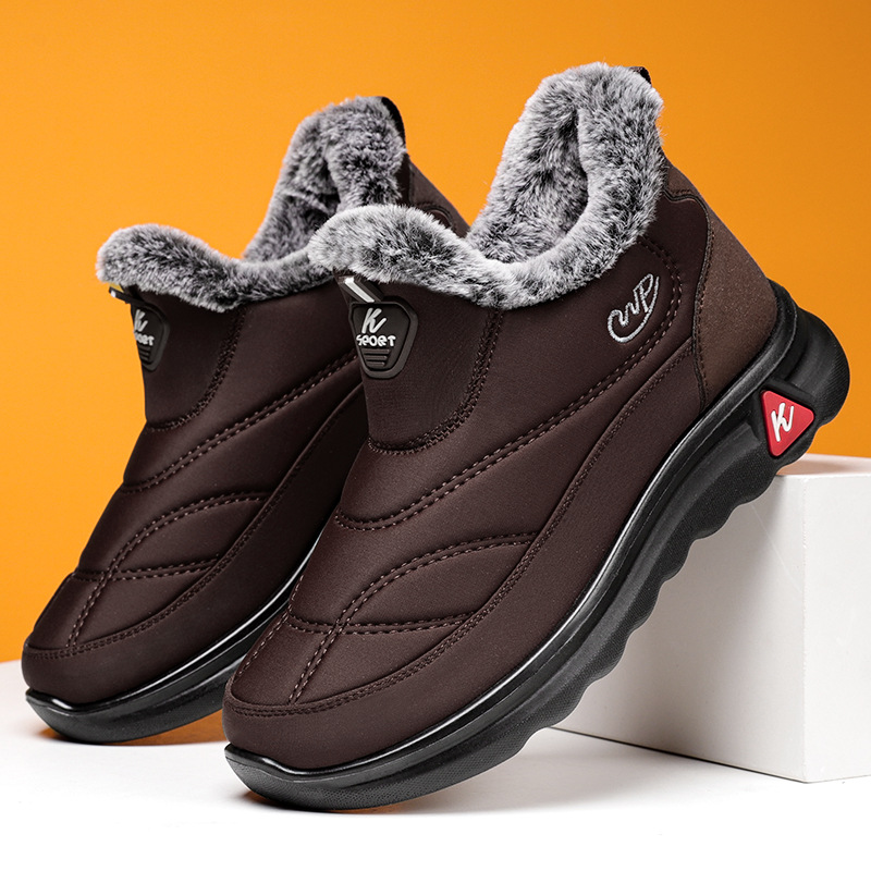Cotton shoes for winter warmth, snow boots for both men and women, one-foot cotton boots wholesale, fleece thickened high-top warm boots details Picture