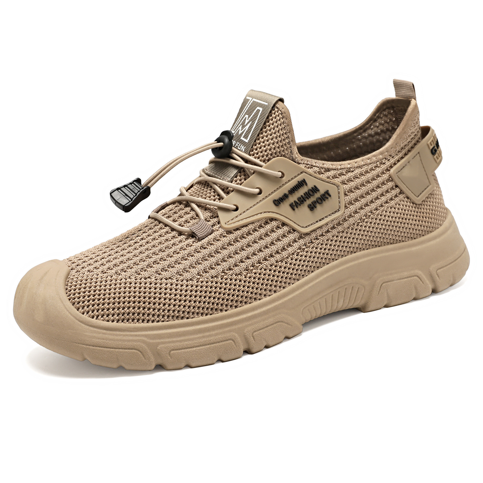 Men's summer single shoes, casual shoes, flying woven breathable and non-smelly feet men's shoes, solid color versatile men's shoes, dad shoes Item Picture