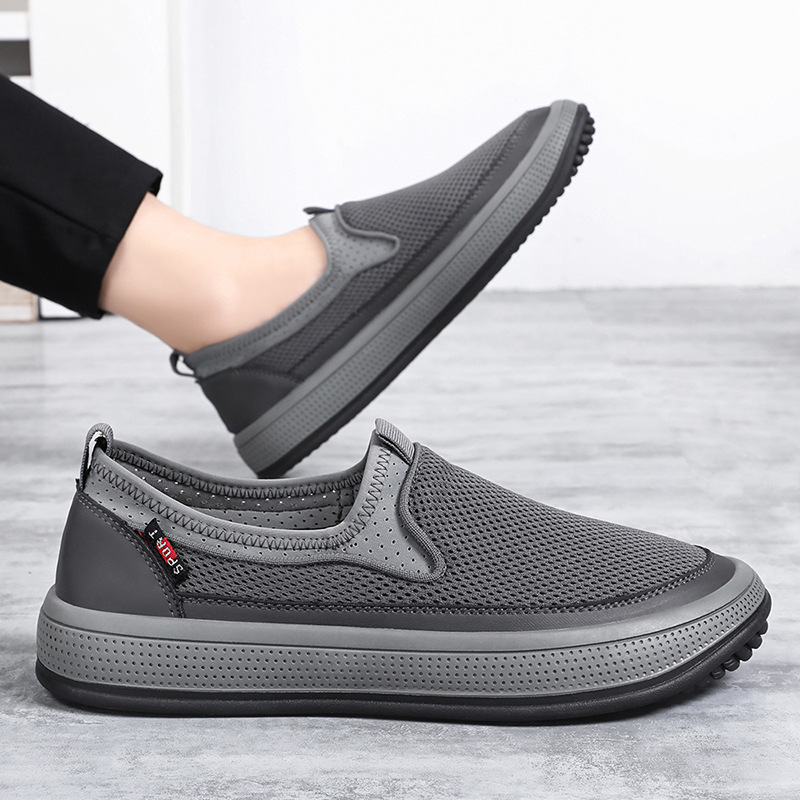 Men's shoes, net shoes, breathable and odorless, single shoes, old Beijing cloth shoes, one-foot dad shoes, cross-border large-sized casual shoes Specification drawing