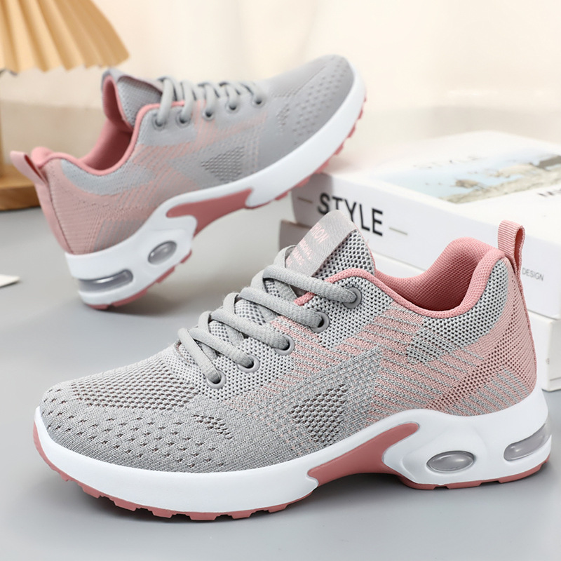 Spring new women's shoes and sports shoes, single shoes, cross-border large-sized temu, women's casual shoes, soft-soled air-cushioned running shoes details Picture