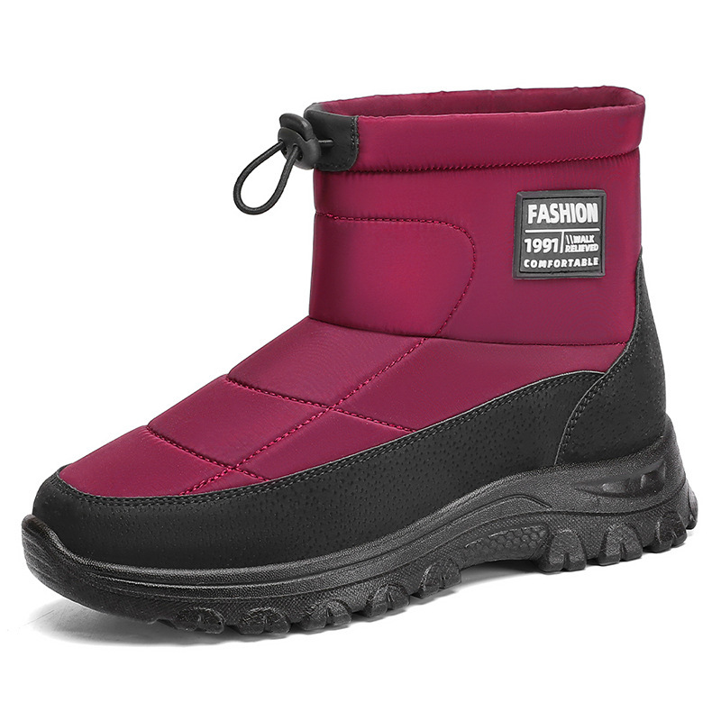 Cotton shoes for women in 2025 winter: Warm, fleece and thickened senior shoes, couple style outdoor sports thick-soled snow boots Item Picture