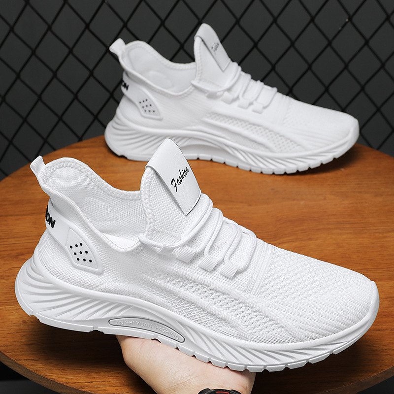 Men's sports shoes, soft-soled comfortable running shoes, versatile flying woven shoes, breathable and non-smelly feet, mesh shoes, casual single shoes details Picture