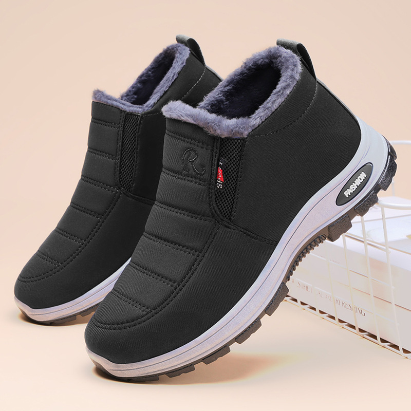 Men's winter warm cotton shoes, cross-border large-sized export cotton boots, TEMU snow boots with fleece and thickened, couple short boots full figure