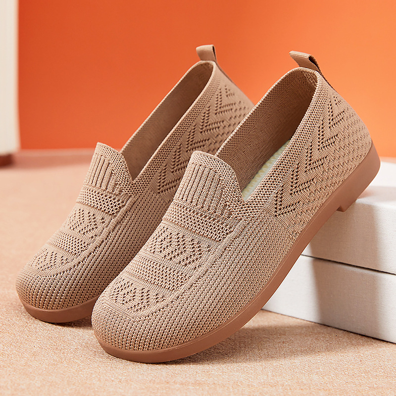 Old Beijing cloth shoes, women's net shoes, spring breathable, flat, light, one-foot hollowed-out net shoes, elderly mother shoes Specification drawing