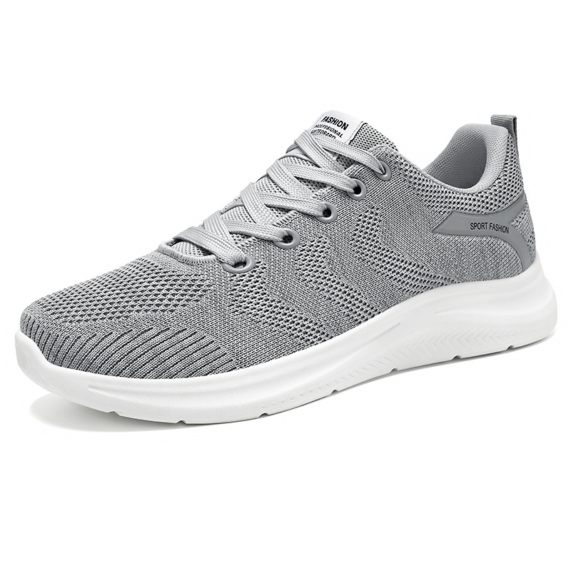 Summer new men's sports shoes, lightweight and breathable mesh shoes, soft-soled comfortable running shoes, Fei-woven men's shoes, single shoes Item Picture