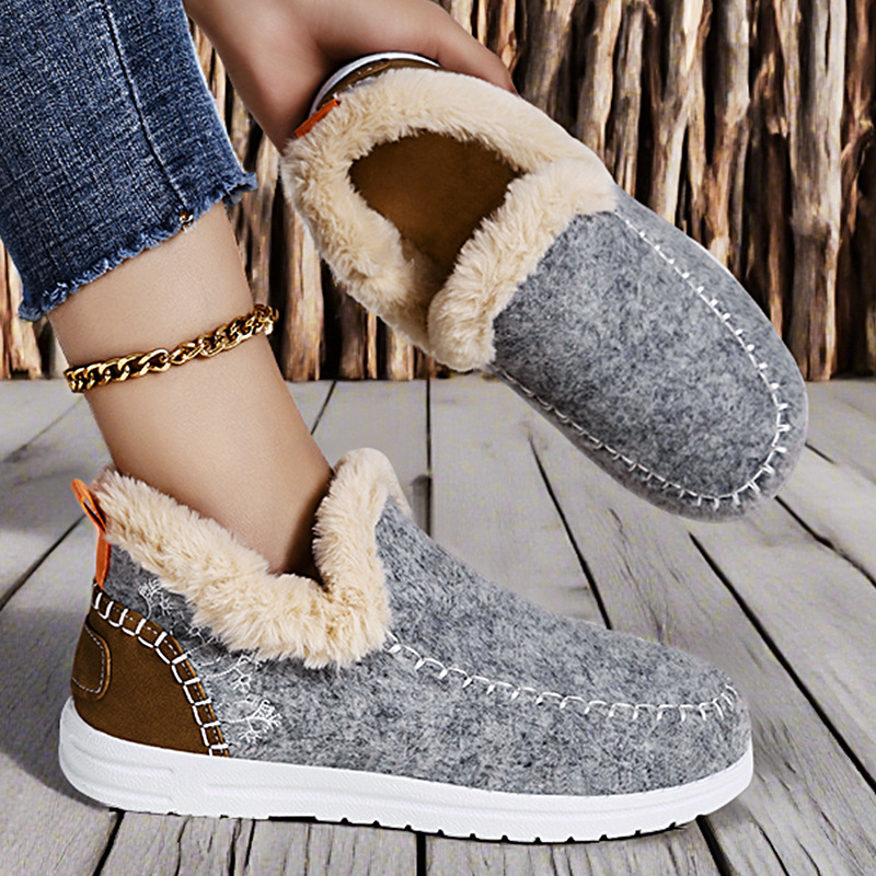 Women's snow boots, cross-border export cotton shoes, fleece and thickened cotton boots, cold-proof and warm women's boots, versatile and comfortable ankle boots Application Scenario