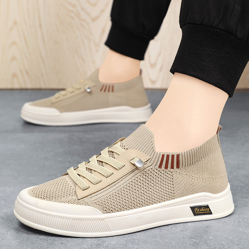 Men's solid color casual shoes, cross-border TEMU men's shoes, breathable and non-smelly feet, one step on Dad's shoes, men's shoes, single shoes details Picture