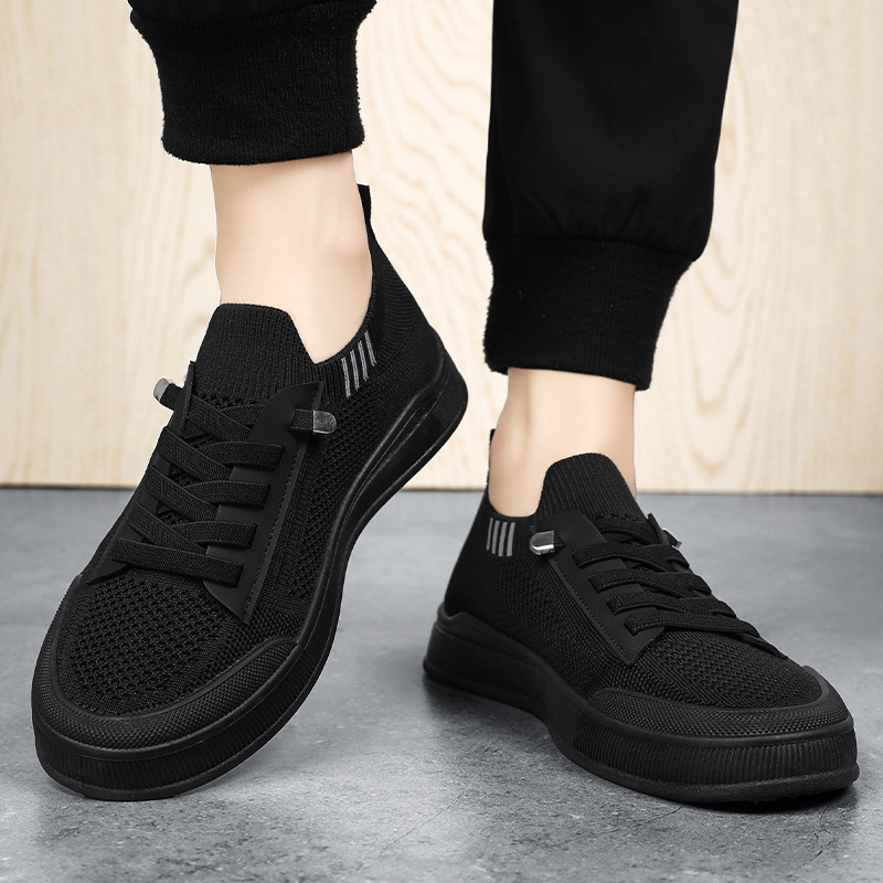Men's solid color casual shoes, cross-border TEMU men's shoes, breathable and non-smelly feet, one step on Dad's shoes, men's shoes, single shoes Specification drawing
