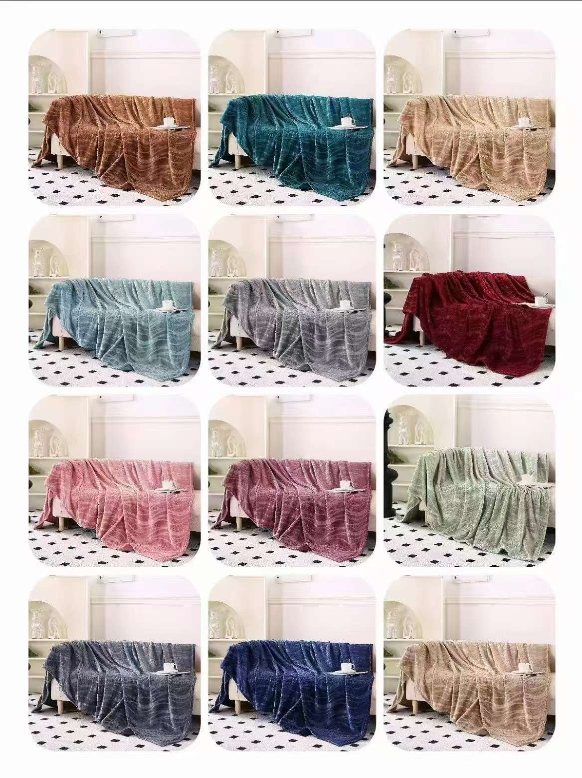 The home textile velvet blanket is soft and warm. It can be used as a blanket for winter. There are multiple colors to choose from for bed blankets. It is a comfortable and warm home blanket Item Picture