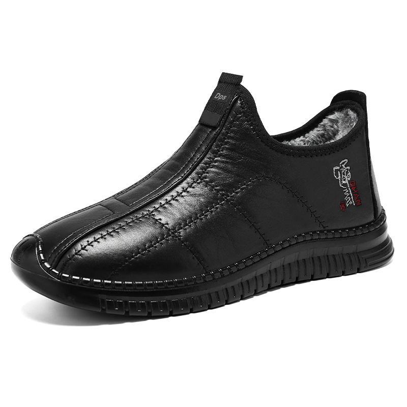 Men's winter versatile cotton shoes, cross-border large-sized leather boots, cold-proof and warm snow boots, fleece and thickened cotton boots, men's boots Item Picture