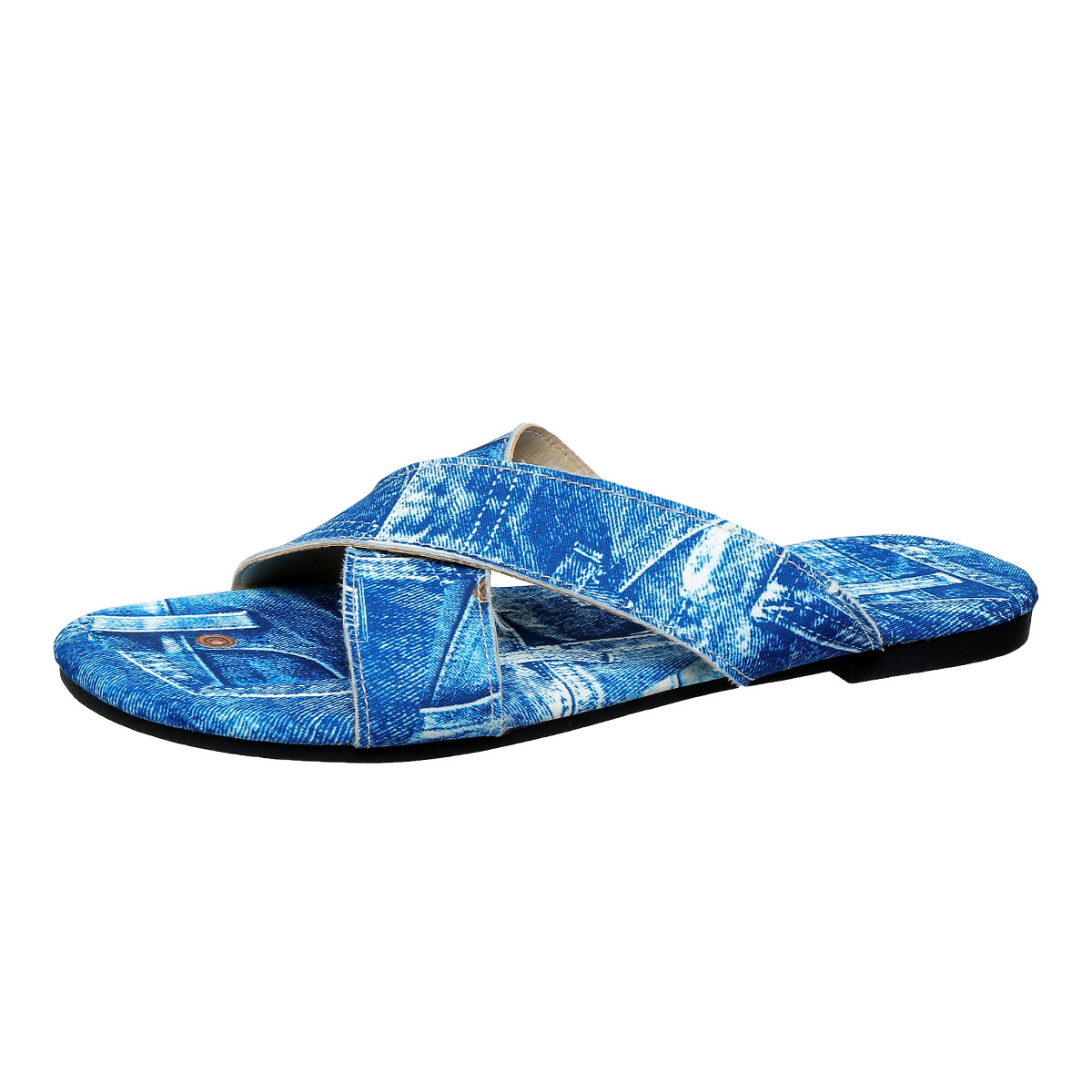 Casual flat slippers 2025 Summer new style internet-famous open-toe slippers, fashionable, versatile and comfortable low-heeled slippers for outerwear Item Picture