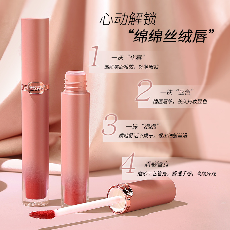 ODM processing and customization of lip gloss HOJO powder Mist velvet air lip gloss Velvet air texture color display OEM details Picture