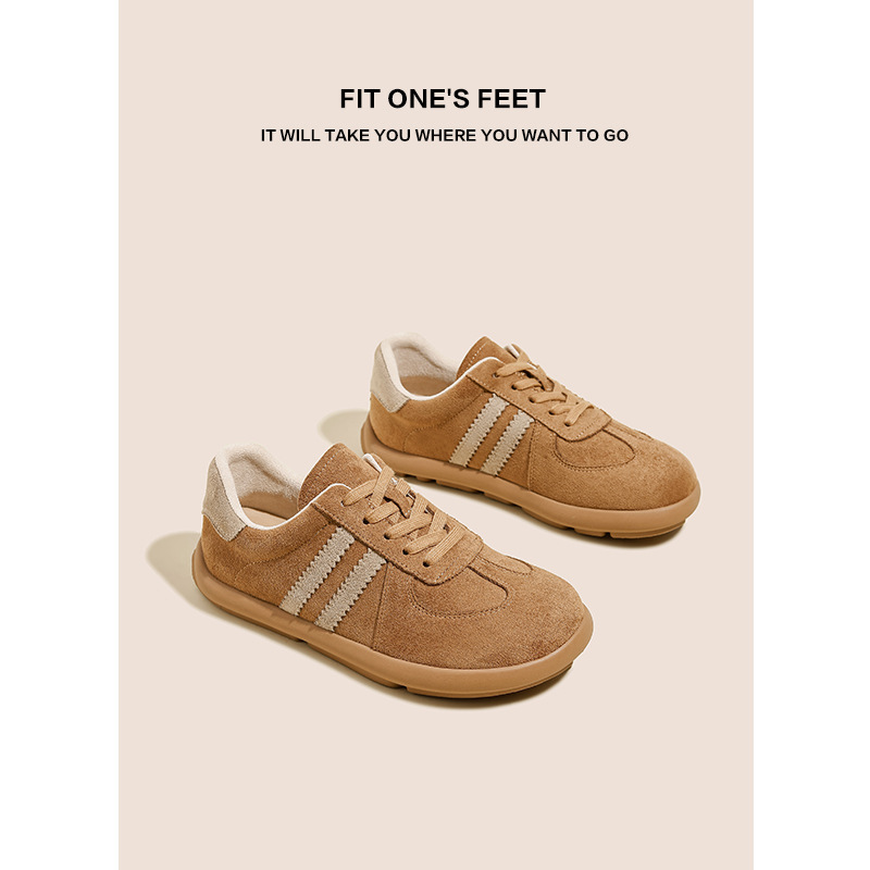 Leather retro German training shoes for women, 2024 new style, side-toed, soft-soled, soft-upper, insole, height-increasing, casual and versatile student Burken shoes Application Scenario