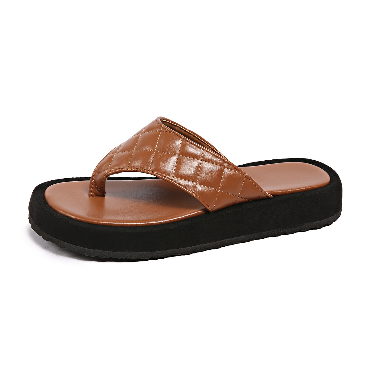 Summer 2025 new European and American plus-size casual thick-soled flip-flops for women slippers Item Picture