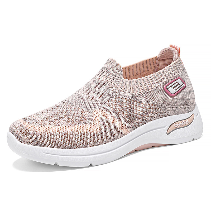 Women's casual shoes, cross-border woven breathable single shoes, one-step lazy shoes, soft-soled mom shoes, versatile women's shoes Item Picture