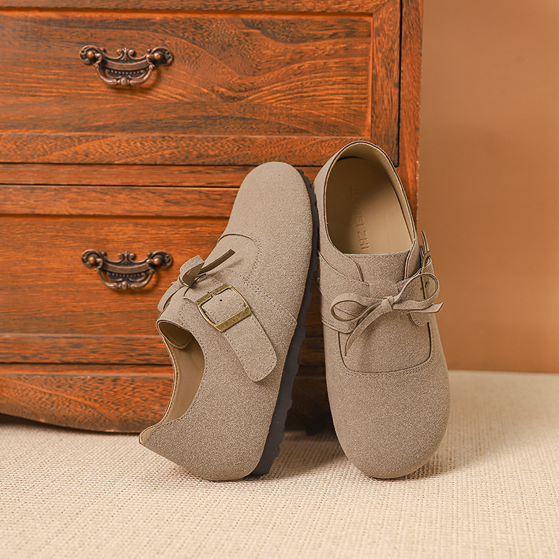 Retro Burken shoes for women's outerwear in the 2024 autumn new style, a lazy person's one-step flat and anti-slip single shoe that is a popular and versatile choice Specification drawing