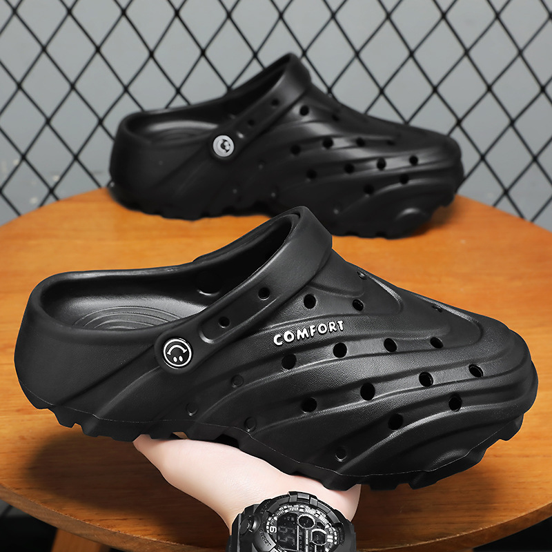 Men's clogs, EVA soft-soled flip-flops, breathable and non-stuffy sandals, thick-soled, fashionable and versatile casual shoes details Picture