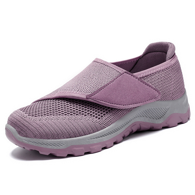 Women's casual shoes with soft soles, comfortable and not tiring to the feet. Mom's shoes, breathable and not stuffy. Velcro mesh shoes for middle-aged and elderly people Item Picture