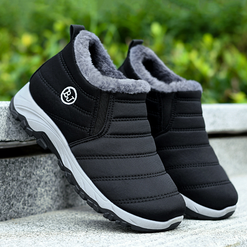 New style of cotton shoes for men, old Beijing cotton boots, cross-border large-sized short boots wholesale, one-foot fleece and thickened warm snow boots Specification drawing