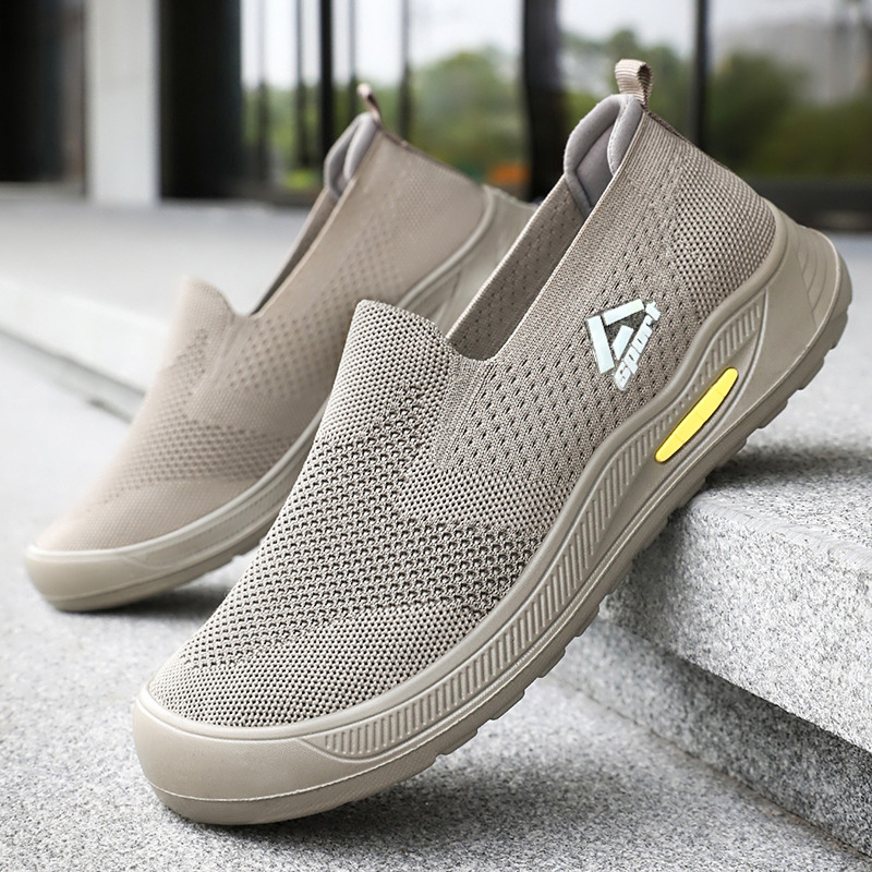New men's cloth shoes, breathable and odorless, mesh shoes, one-step lazy shoes, soft-soled men's cloth shoes, cross-border casual shoes full figure