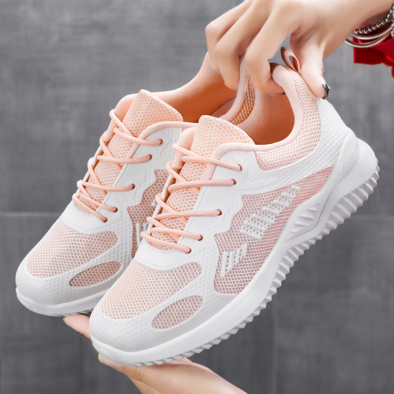 New spring women's shoes, fashionable, casual and breathable running shoes, factory direct sales of soft-soled women's sports single shoes full figure