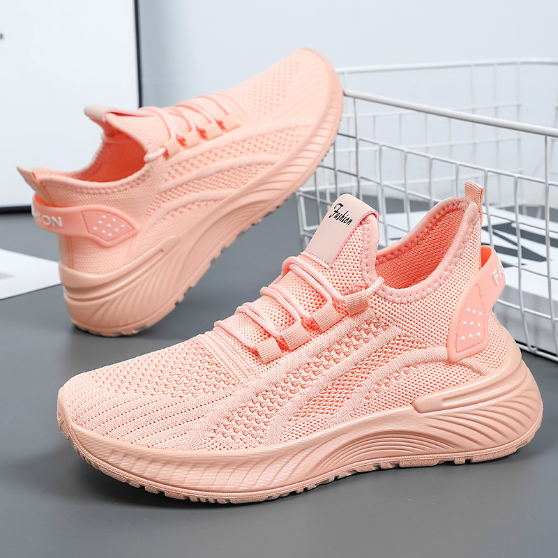 Women's shoes, versatile casual shoes, breathable mesh shoes, gift shoes, solid color single shoes for export, sports shoes, running shoes Specification drawing