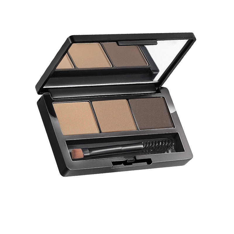 NOVO Matte shaping three-color eyebrow powder is not easy to smudge, waterproof and sweat-proof, does not smudge, and is suitable for beginners in nose shadow eyeshadow contouring Item Picture